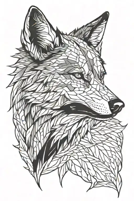 alpha wolf with scars tattoo design idea