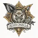 alpha omega tattoo design idea