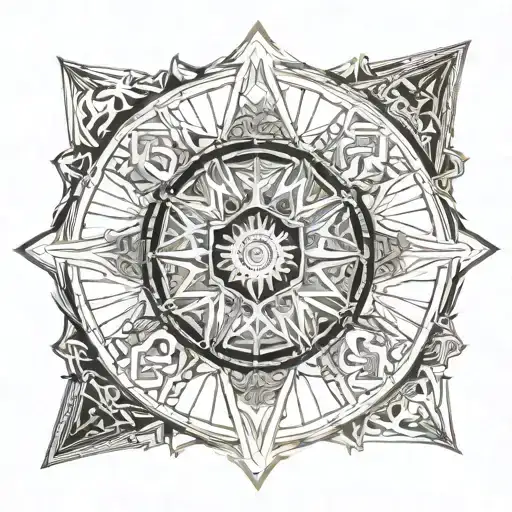 wheel of dharma fine line tattoo tattoo design idea