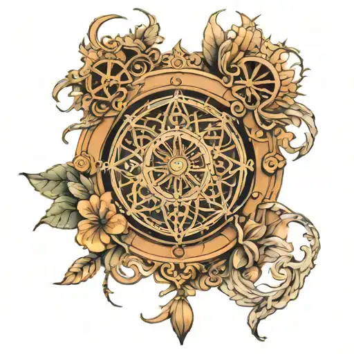 wheel of dharma fine line tattoo tattoo design idea
