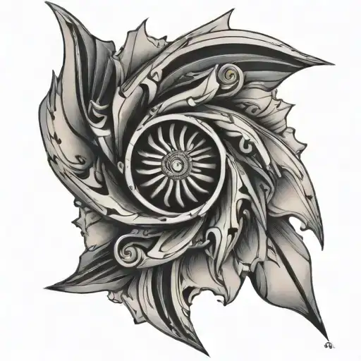 turbine vortex isosurface tattoo design idea