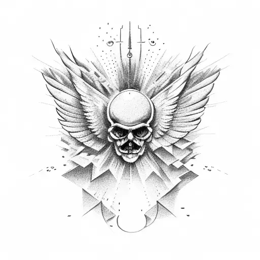 Icarus falling with wings tattoo design idea