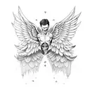 falling Icarus with wings tattoo design idea
