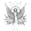 falling Icarus with wings tattoo design idea