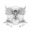 falling Icarus with wings tattoo design idea