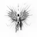 falling Icarus with wings atlas got holding atlas stone  tattoo design idea