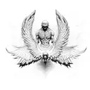 falling Icarus with wings tattoo design idea