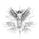 falling Icarus with wings tattoo design idea