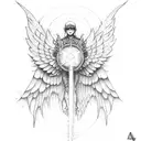 falling Icarus with wings tattoo design idea