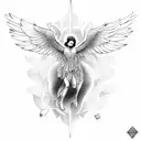 Icarus falling with wings tattoo design idea