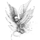 Icarus falling with wings tattoo design idea
