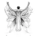 Icarus falling with wings tattoo design idea