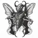 evil mantis with horns  tattoo design idea