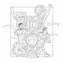 A detailed tattoo of the Arsenal F.C. winning the champions league tattoo design idea