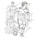 A detailed tattoo of the Arsenal F.C. winning the champions league tattoo design idea