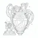 A detailed tattoo of the Arsenal F.C. winning the champions league tattoo design idea