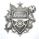 A detailed tattoo of the Arsenal F.C. winning the champions league tattoo design idea