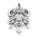 lion head fire tattoo design idea