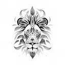 lion head fire tattoo design idea