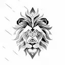 lion head fire tattoo design idea