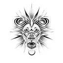 lion head fire tattoo design idea