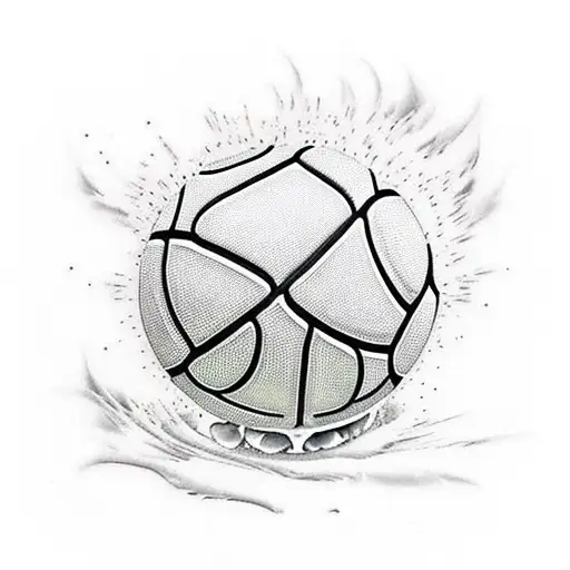 tennis ball with basketball tattoo design idea