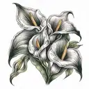 calla lillies tattoo design idea