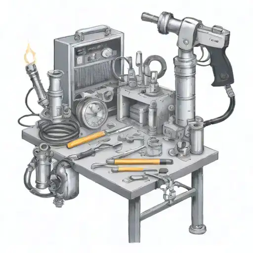 tools used in metals technology and machining, oxygen and acetylene torches.  tattoo design idea