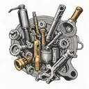 tools used in metals technology and machining, oxygen and acetylene torches. more focuses on the tools and not tool benc tattoo design idea