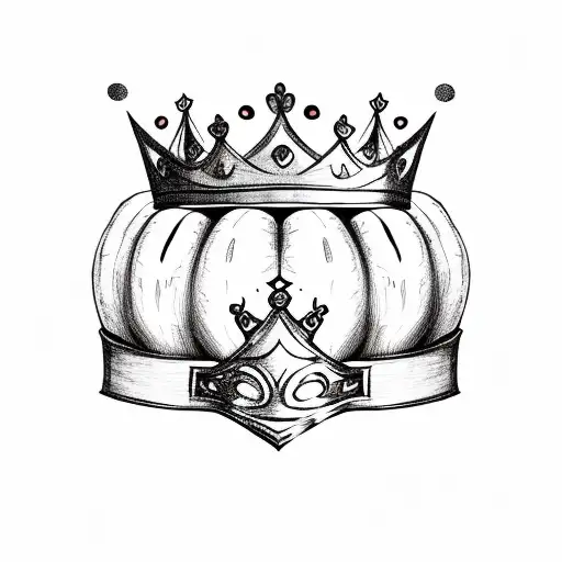 pumpkin with a princess crown tattoo design idea