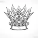 pumpkin with a princess crown tattoo design idea