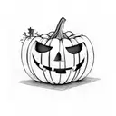 pumpkin with a princess crown tattoo design idea