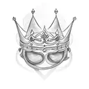 pumpkin with a princess crown tattoo design idea