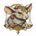 libra rat tattoo design idea