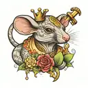 libra rat tattoo design idea