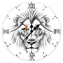 Clock with lion tattoo design idea