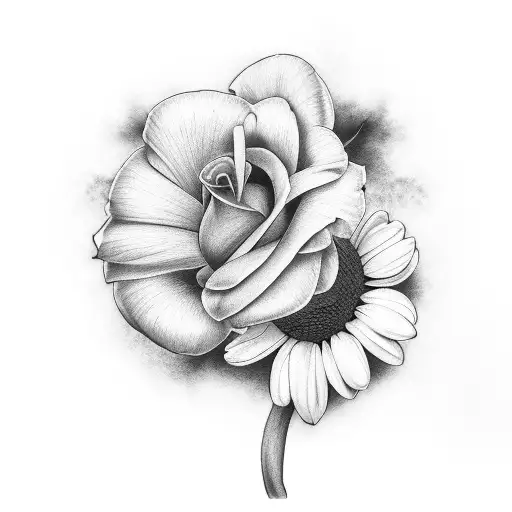 rose,tulip, and daisy arm tattoo tattoo design idea