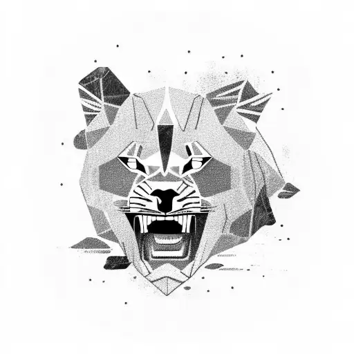 sleeve with a lioness carrying a lion cub in her teeth tattoo design idea