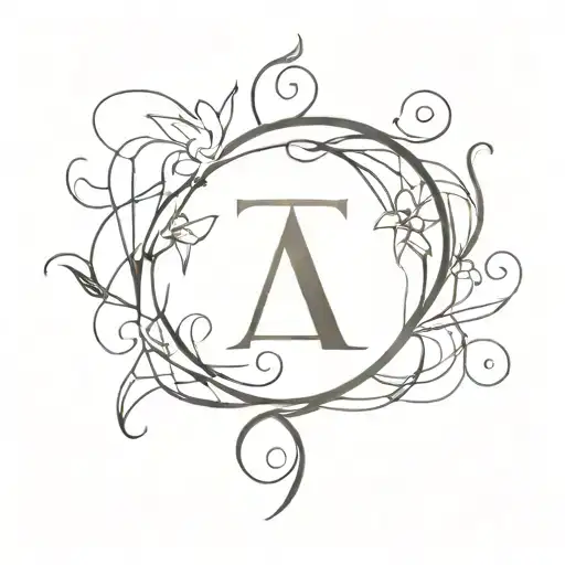 A minimalist tattoo design of your kids' initials formed into a unique and artistic pattern tattoo design idea