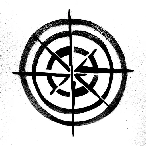 infinity symbol with compass tattoo design idea