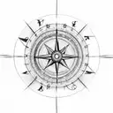 infinity with compass tattoo design idea