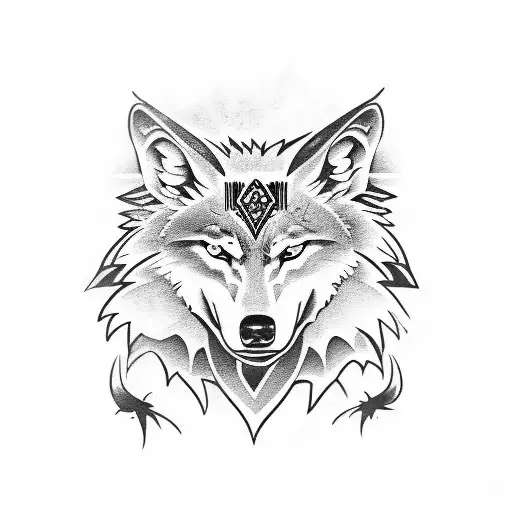 wolf and eagle tattoo design idea