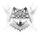 wolf and eagle tattoo design idea