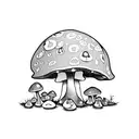 fairy on a mushroom in a mythical forest tattoo design idea