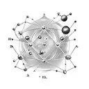 chemistry, atoms, molecules, space tattoo design idea