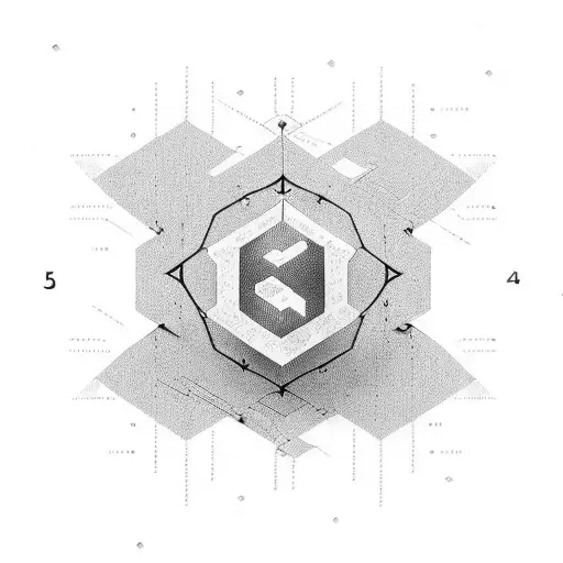 A numerical representation of the number '1/5' formed by stock market candlestick charts tattoo design idea
