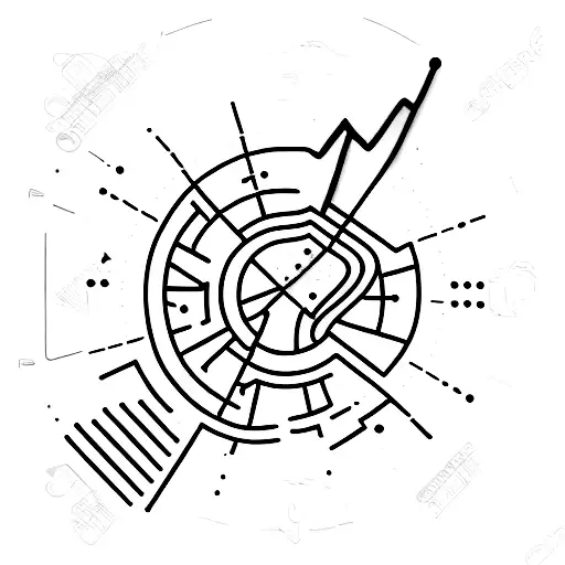 A numerical representation of the number '1/5' formed by stock market candlestick charts tattoo design idea
