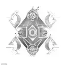 A numerical representation of the number '1/5' formed by stock market candlestick charts tattoo design idea