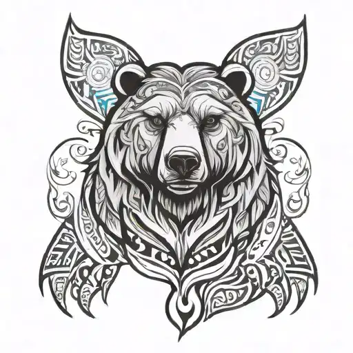 tribal bear tattoo design idea