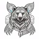 tribal bear tattoo design idea